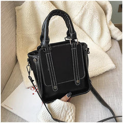 Contrast Stitch Top Handle Bag