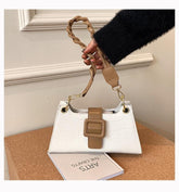 Two Tone Croc Shoulder Bag