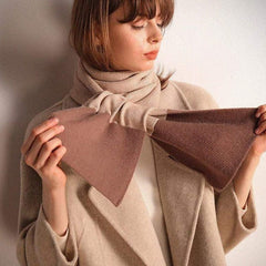 Bufanda de punto acanalado de dos tonos