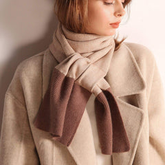 Bufanda de punto acanalado de dos tonos