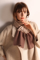 Bufanda de punto acanalado de dos tonos