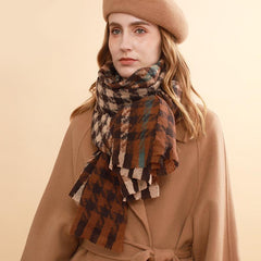 Bufanda con estampado de pata de gallo en dos tonos