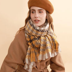 Bufanda con estampado de pata de gallo en dos tonos