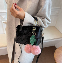 Criss Cross Fluffy Cherry Crossbody Bag