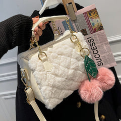 Criss Cross Fluffy Cherry Crossbody Bag