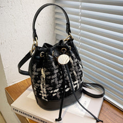 Tweed Satchel Crossbody Bag with Handle