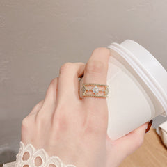 Eight-Pointed Star Open Ring