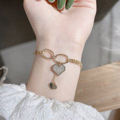Gold Heart Pendant Bracelet