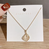 White Iridescent Shell Stone Necklace
