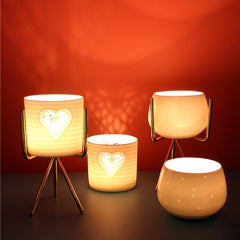 Trendy Ceramic Candle Holder with Gold Stand