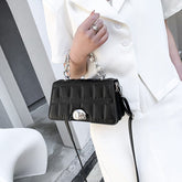 Simplistic Quilted Bag with Silver Clasp