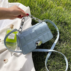 Simplistic Quilted Bag with Silver Clasp