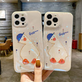 Funda para teléfono con cabeza de pato inclinada iridiscente