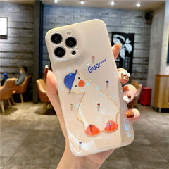 Funda para teléfono con cabeza de pato inclinada iridiscente