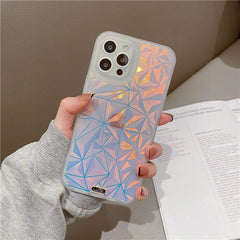 Funda para teléfono con textura geométrica iridiscente