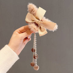 Fluffy Hair Claw Variety with Dangling Tassels