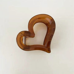 Garra para el cabello transparente en forma de corazón