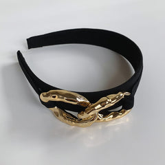 Diadema con eslabones de cadena doble de oro