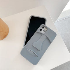 Funda para teléfono con cara de piedra gris