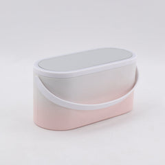 Caja de almacenamiento portátil con espejo de maquillaje LED