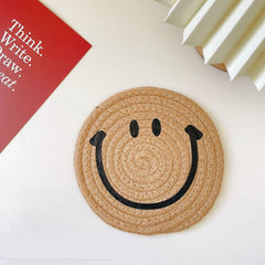 Smiley Face Woven Mat Coaster