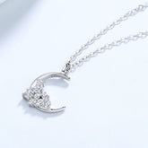 Kristallmond 925 Sterling Silber Halskette
