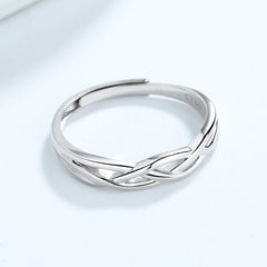 Modern Matching Couples Ring 925 Sterling Silver