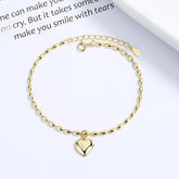 Pulsera de plata de ley 925 con colgante de corazón