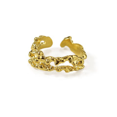 Irregular Textured Gold Open Ring