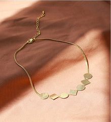 Flat Geometric Plates Gold Necklace