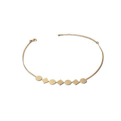 Flat Geometric Plates Gold Necklace