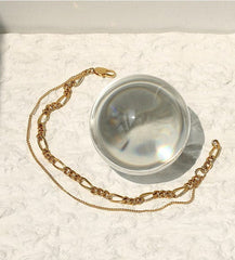 Tobillera de oro de doble capa