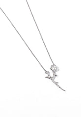 Blumen und Dornen Silber Halskette