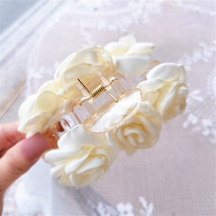 Fabric Rose Hair Claw