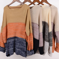 Suéter de punto texturizado con bloques de color