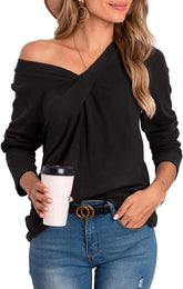 Twist Front One Shoulder Shirt