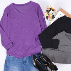 Camisa con bolsillo de parche de color liso