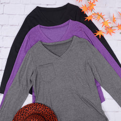 Camisa con bolsillo de parche de color liso