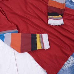 Suéter de manga larga con rayas de colores