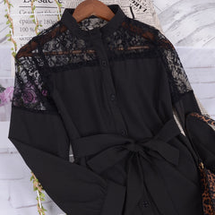 Blusa con cuello mandarín y botones