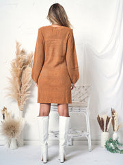 Pulloverkleid mit V-Ausschnitt