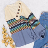 Pullover mit Regenbogenstreifen und Farbblockdesign