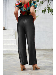 Pantalones con cordón de color liso