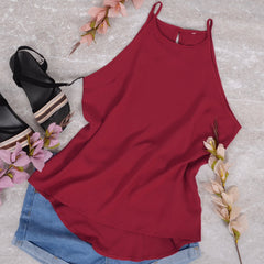 Top halter de color liso