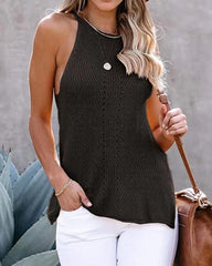 Camiseta de punto con cuello halter