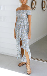 Smocked Off Shoulder Dress