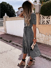 Maxivestido con puños, botones y bolsillo para atar