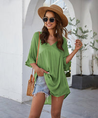 Minivestido fluido liso