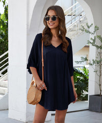 Minivestido fluido liso