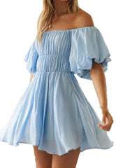 Puffed Sleeve Summer Dress